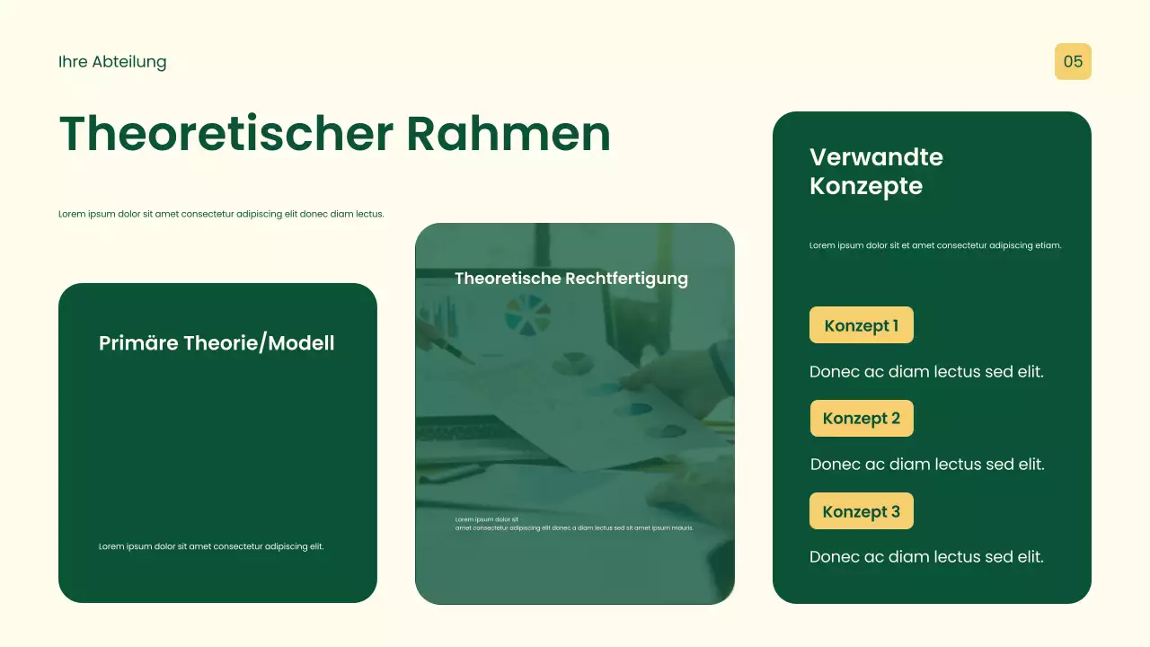 Gelbe professionelle Forschungspräsentation