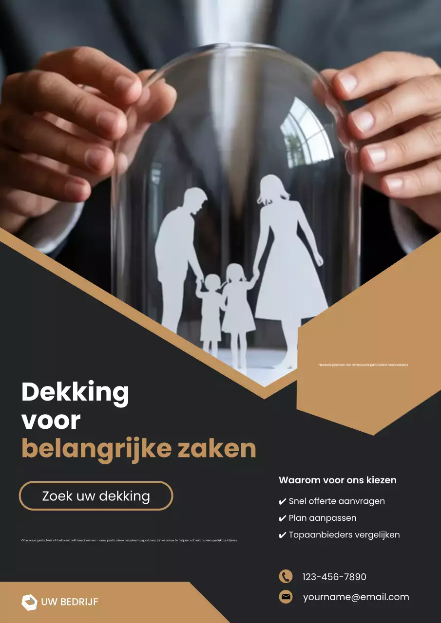 zwarte moderne verzekeringsadvertentie