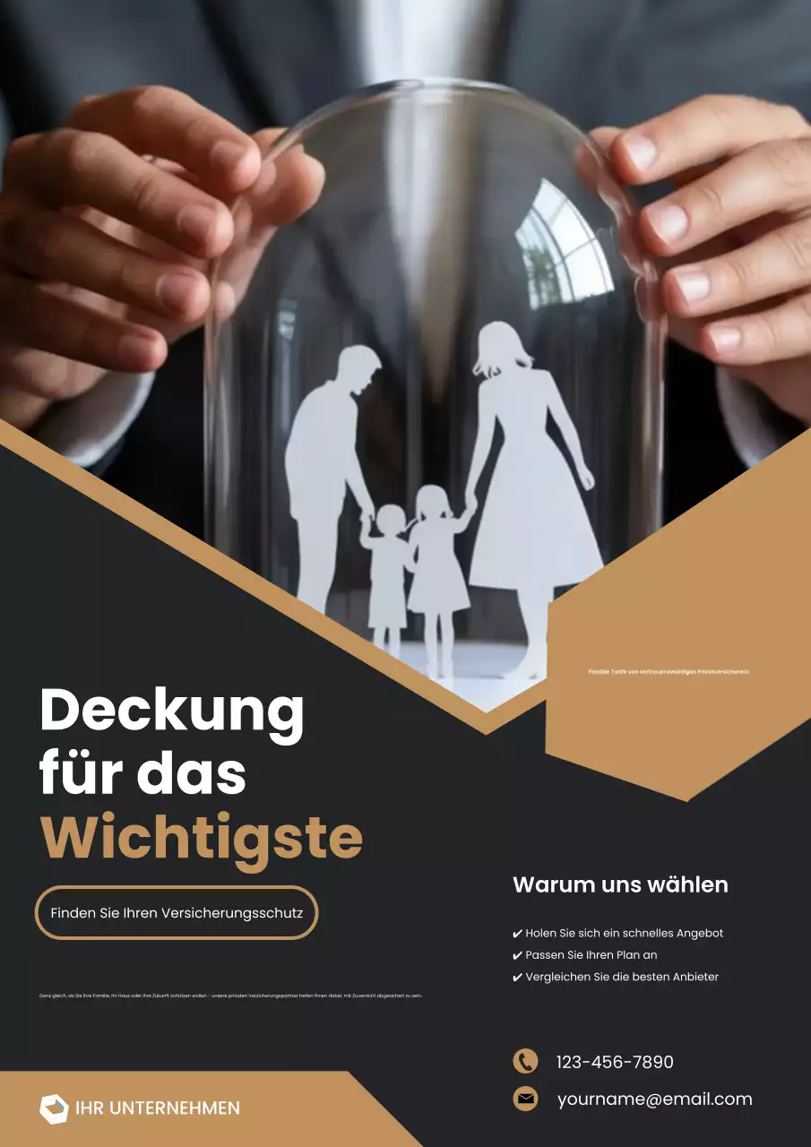 schwarze moderne Versicherungsanzeige