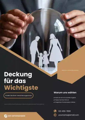 schwarze moderne Versicherungsanzeige