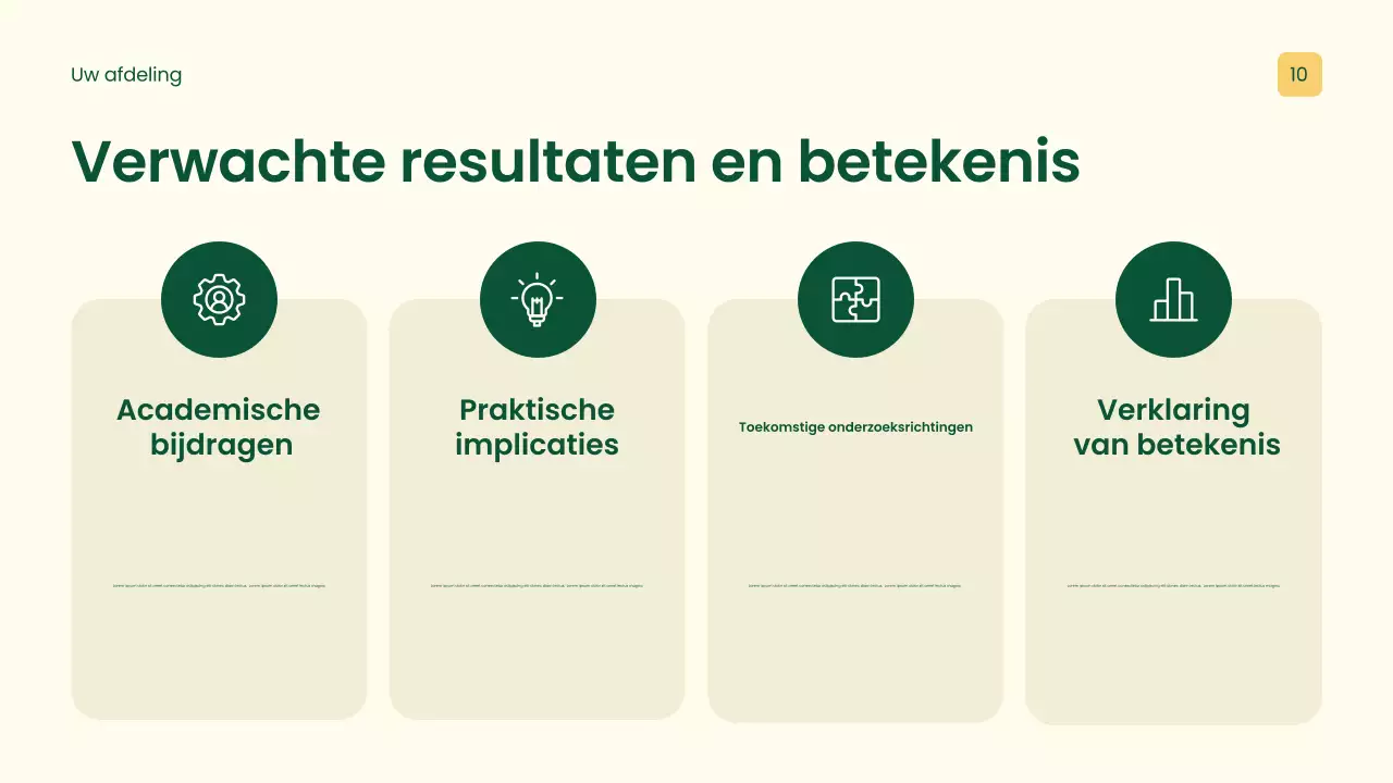 Gele professionele onderzoekspresentatie
