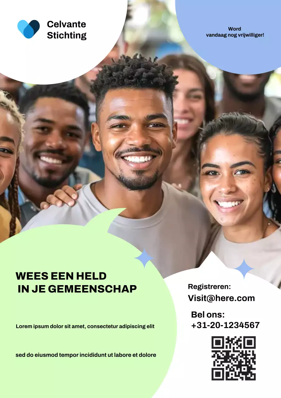 Webposter voor de promotie van een groene, moderne gemeenschap