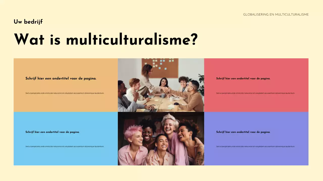 Kleurrijke presentatie over culturele diversiteit