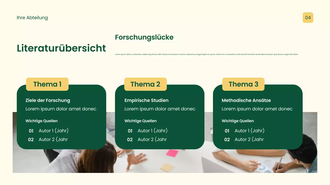 Gelbe professionelle Forschungspräsentation