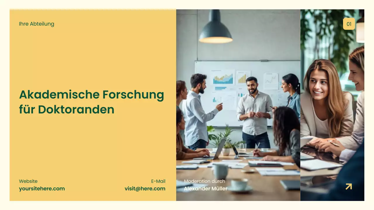 Gelbe professionelle Forschungspräsentation