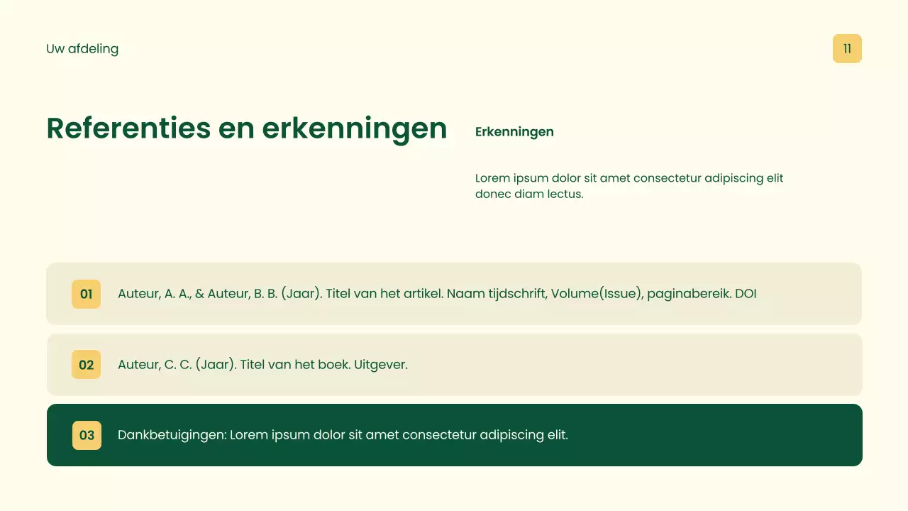 Gele professionele onderzoekspresentatie