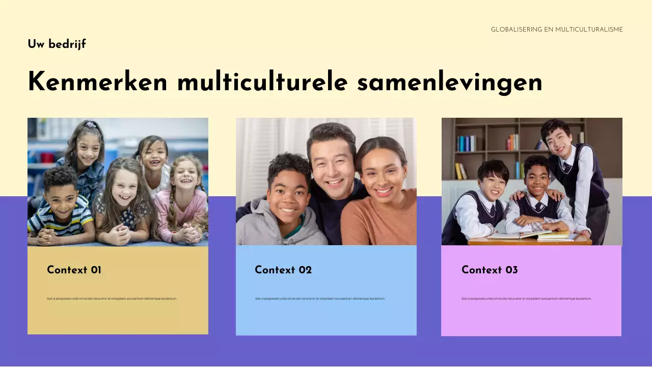 Kleurrijke presentatie over culturele diversiteit