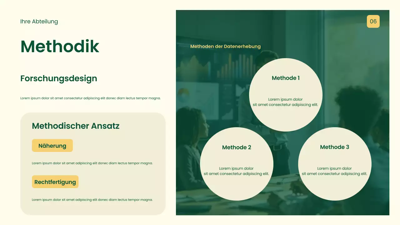 Gelbe professionelle Forschungspräsentation