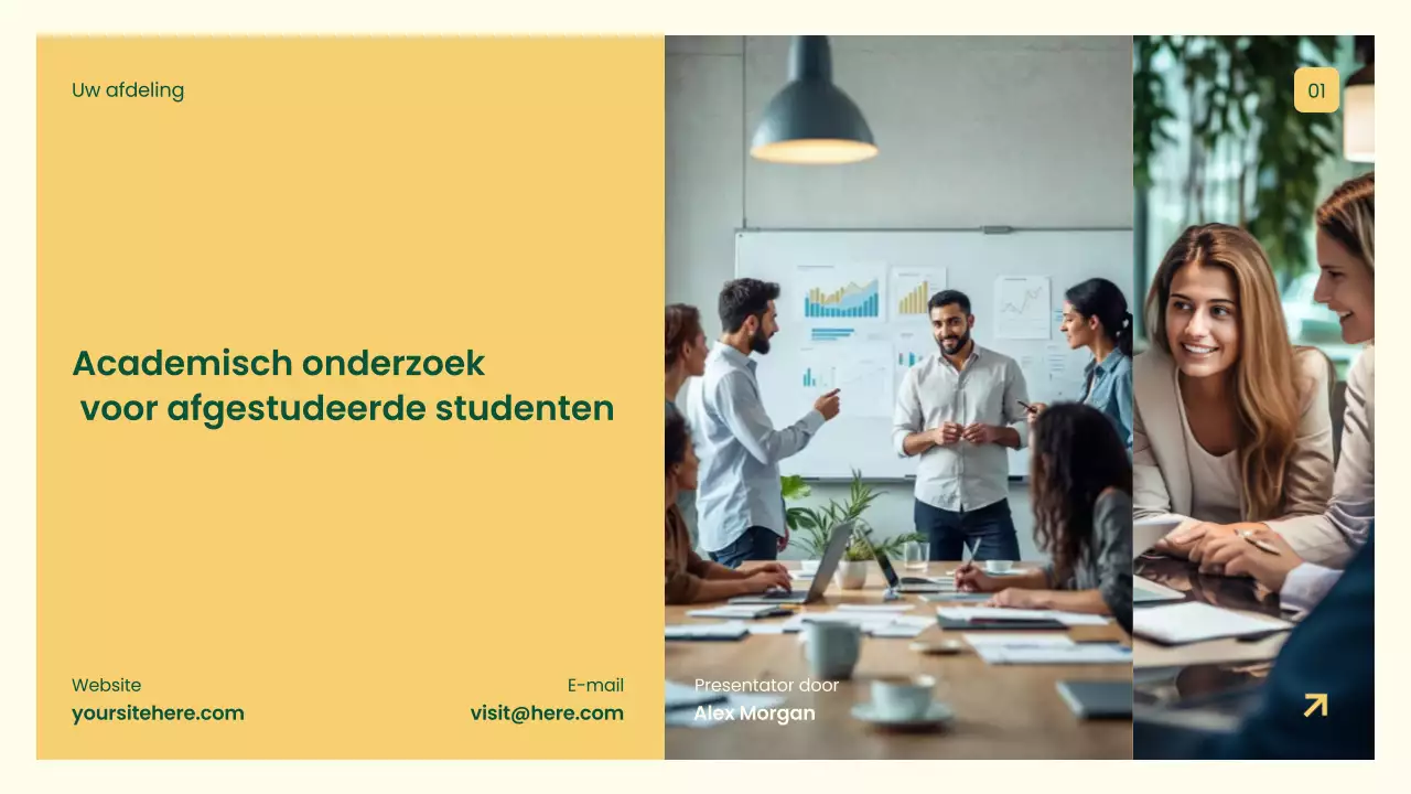 Gele professionele onderzoekspresentatie