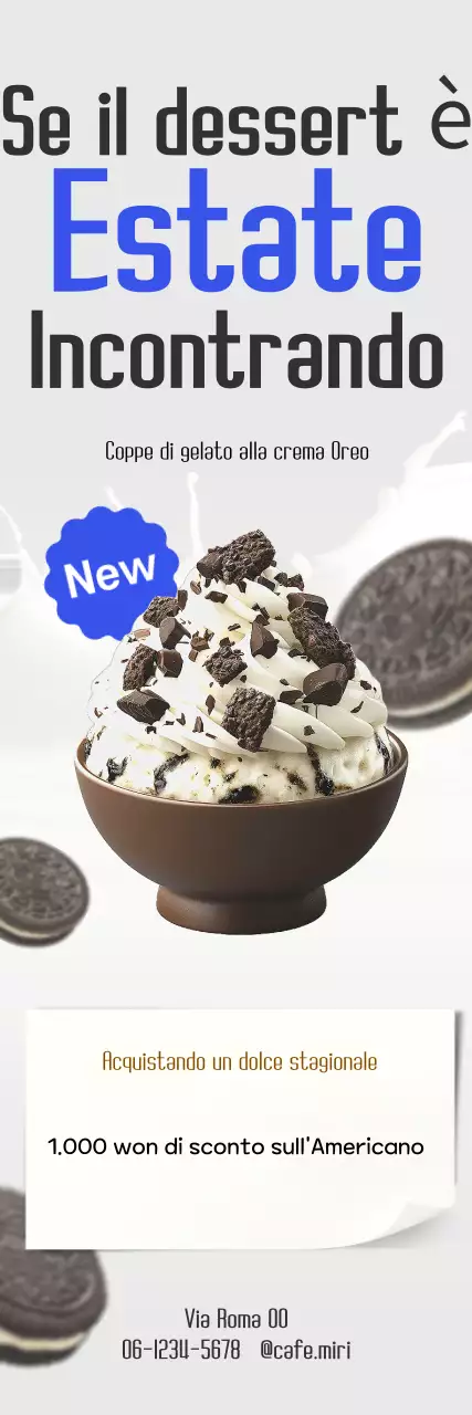 Sconto sul dessert pulito grigio