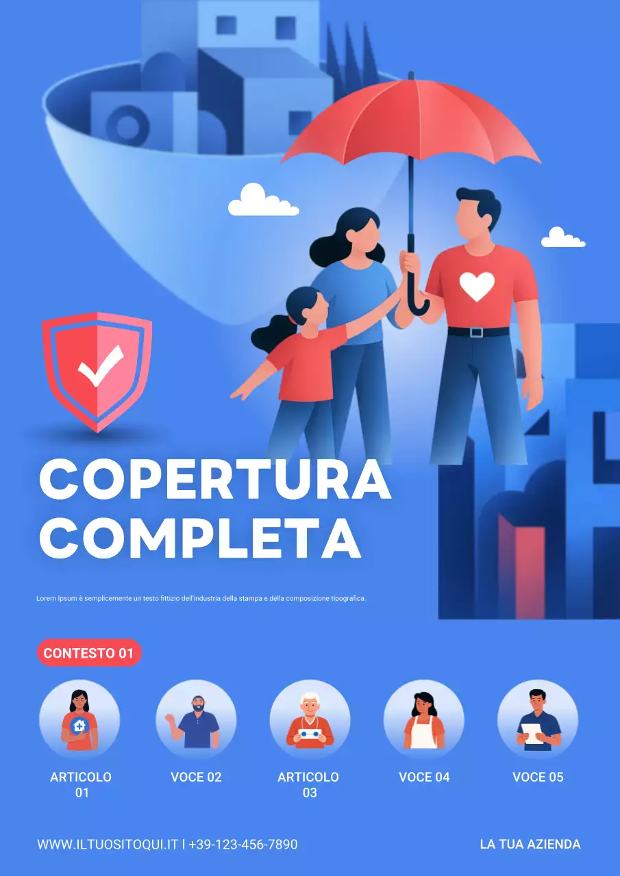 pubblicità assicurativa moderna blu