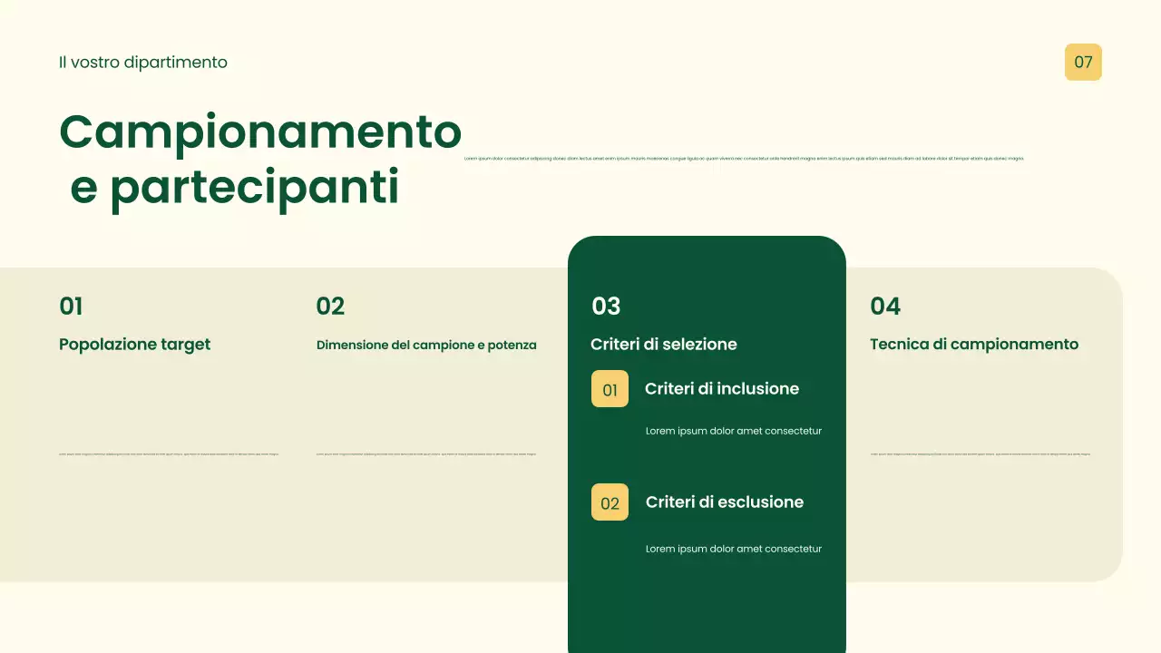 Presentazione della ricerca professionale gialla