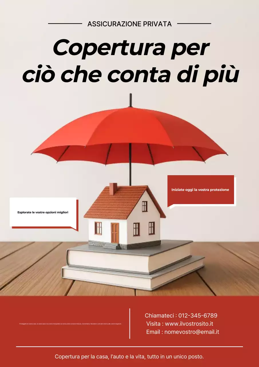 promozione assicurativa moderna rossa