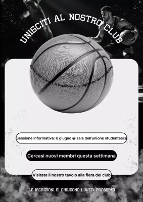 Poster di reclutamento per il basket moderno nero