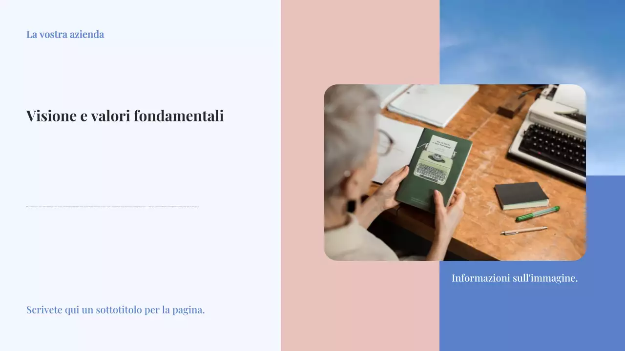 Presentazione del documento del piano aziendale Blue Classic