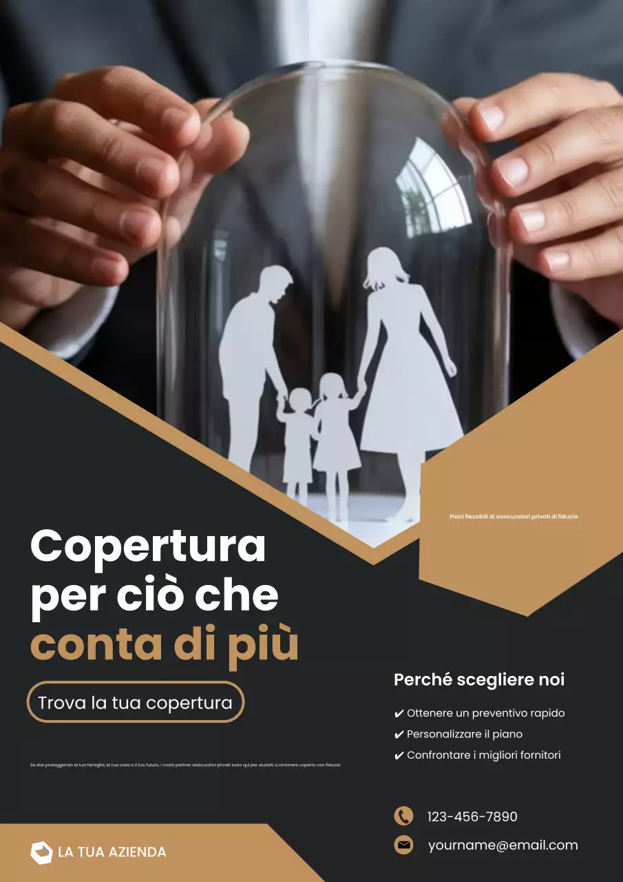 pubblicità assicurativa moderna nera
