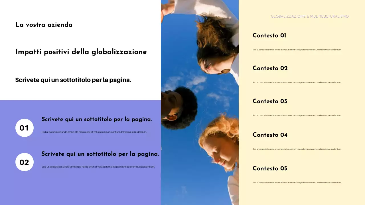 Presentazione dell'annuncio sulla diversità culturale colorata