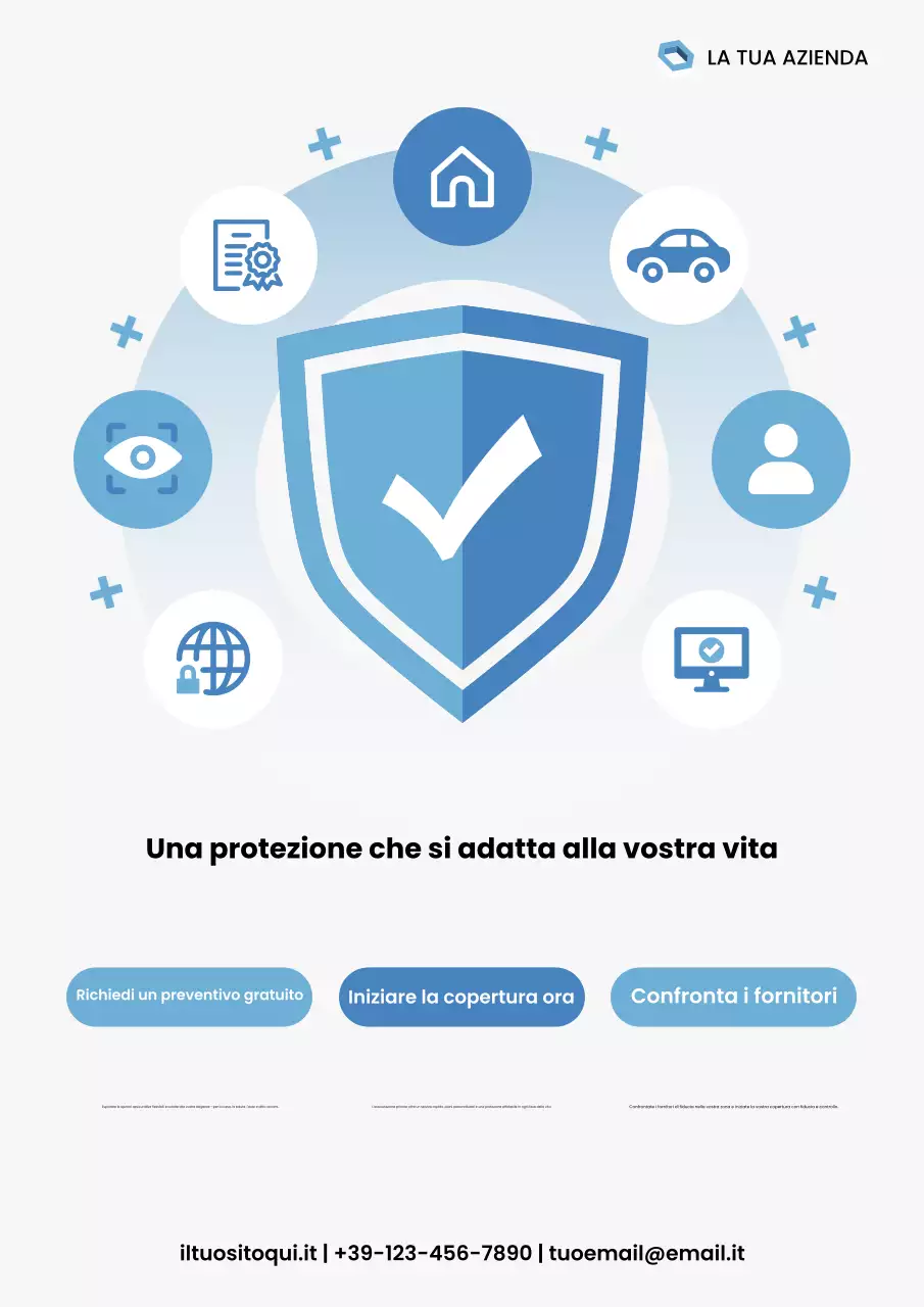 promozione assicurativa moderna blu