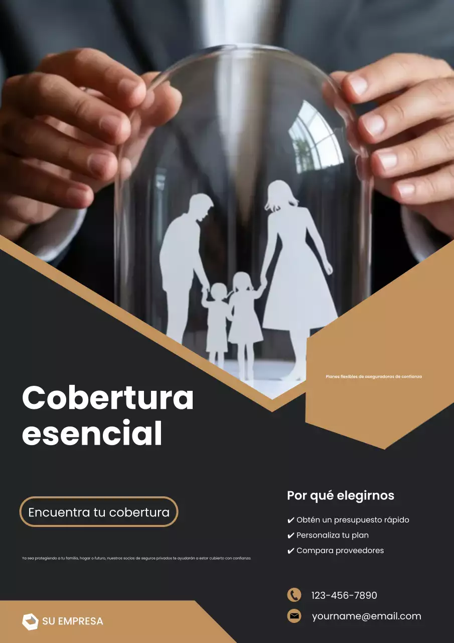 Anuncio de seguros moderno en negro