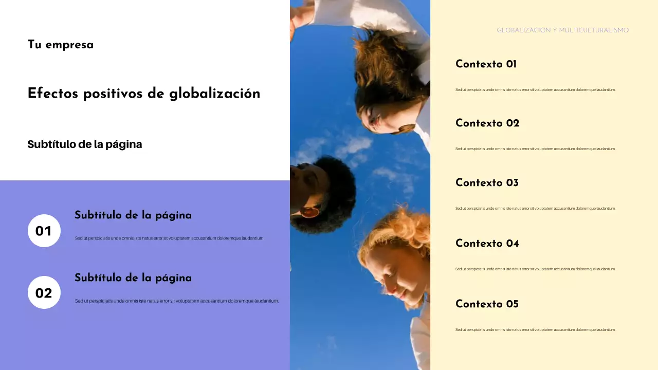 Presentación del anuncio de diversidad cultural colorida