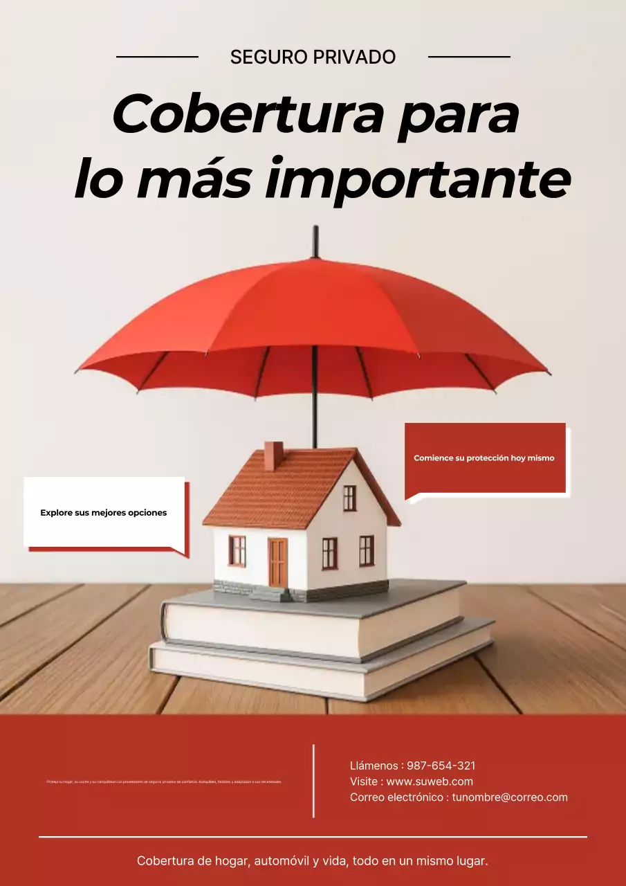 Promoción de seguros modernos rojos