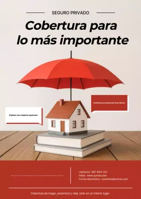 Promoción de seguros modernos rojos