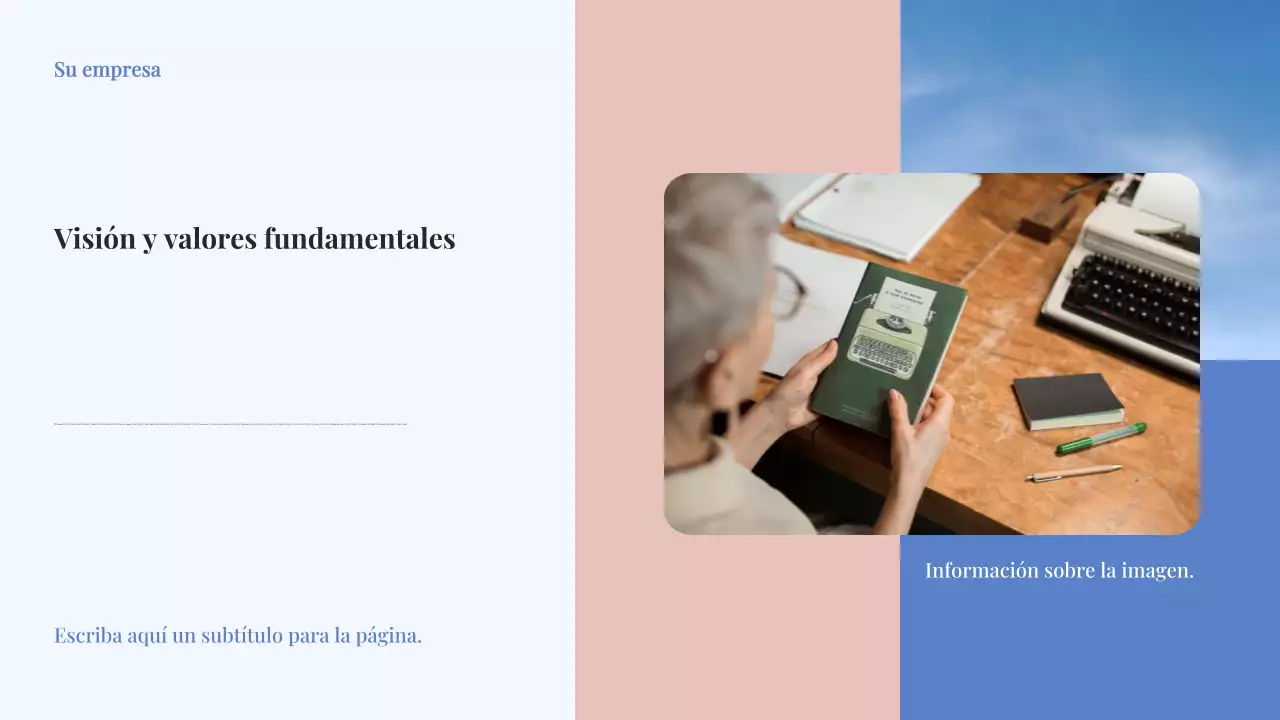 Presentación del documento del plan de negocios clásico azul