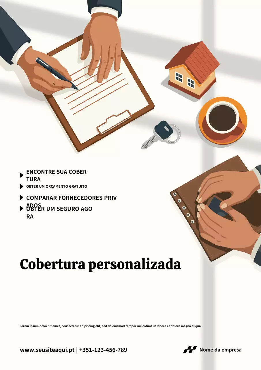 promoção de seguro marrom moderno