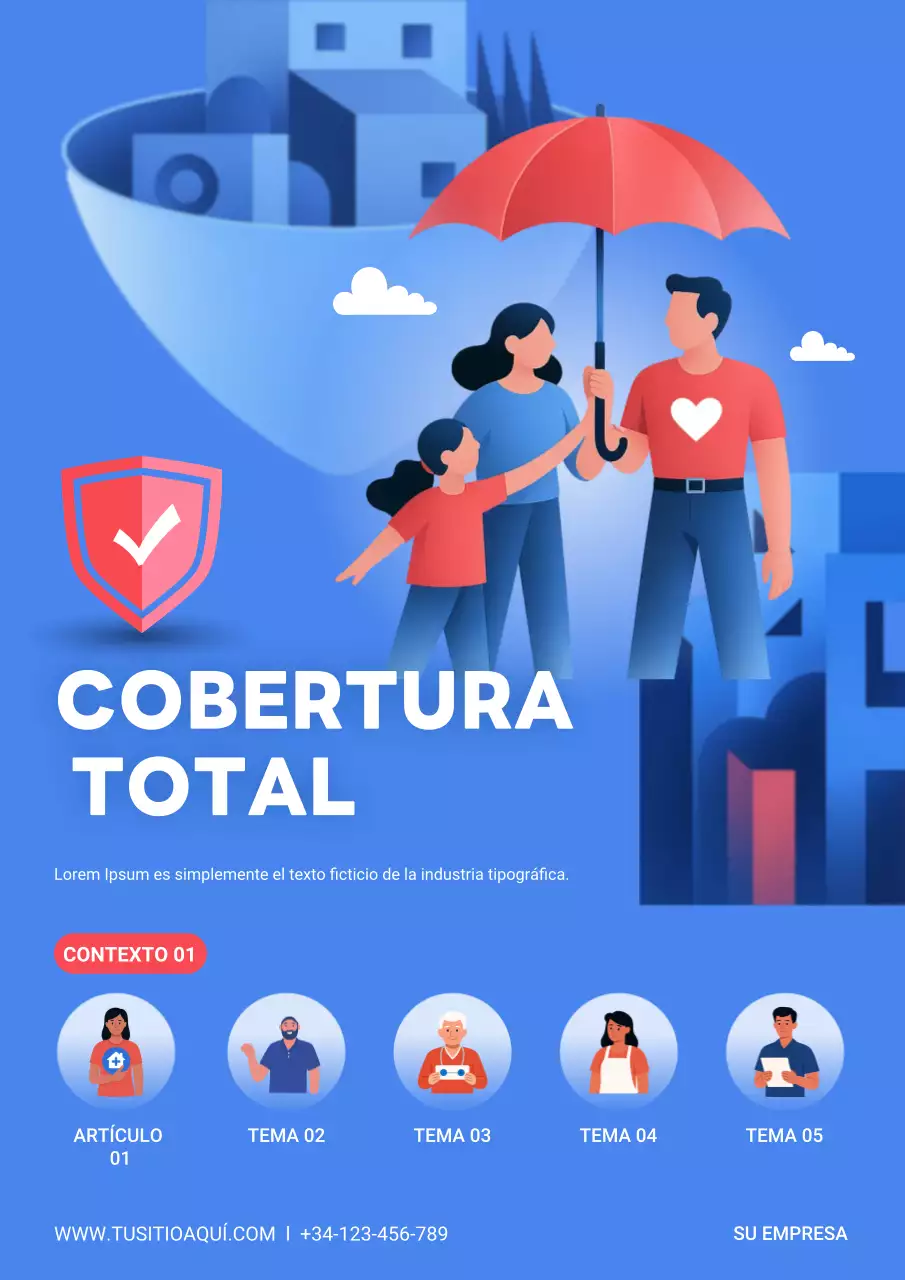 Anuncio de seguros moderno azul