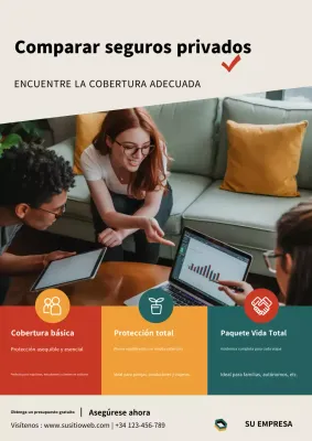 Anuncio de seguros moderno en beige