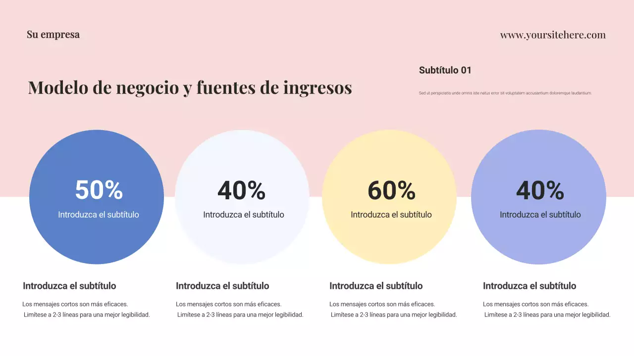 Presentación del documento del plan de negocios clásico azul