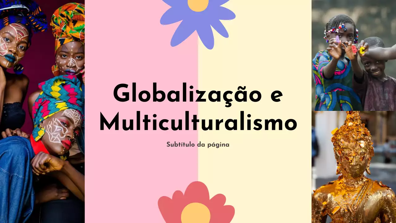 Apresentação de anúncio sobre diversidade cultural colorida