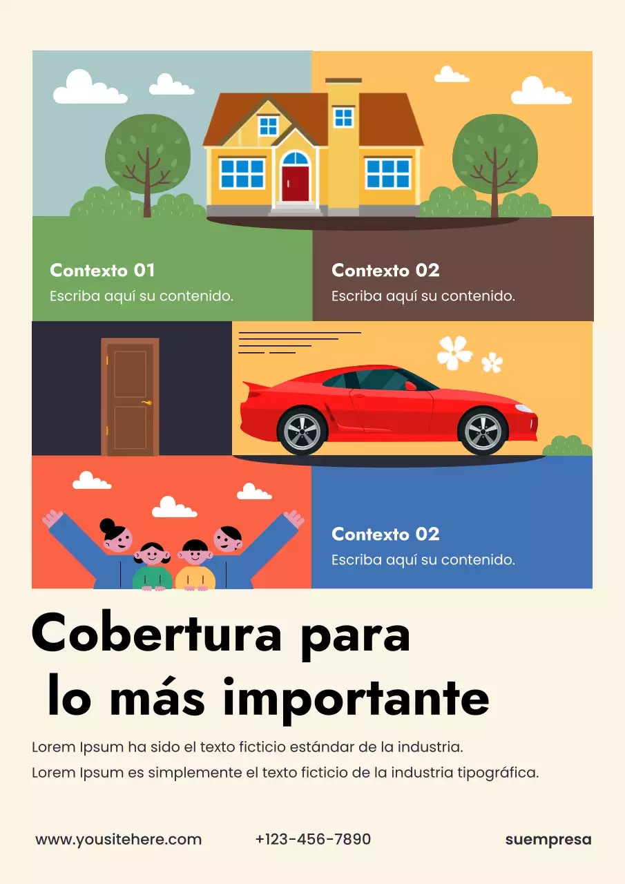 Promoción de seguros moderna en beige