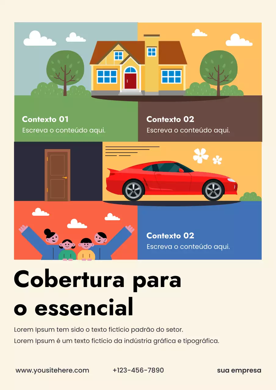 promoção de seguro bege moderno