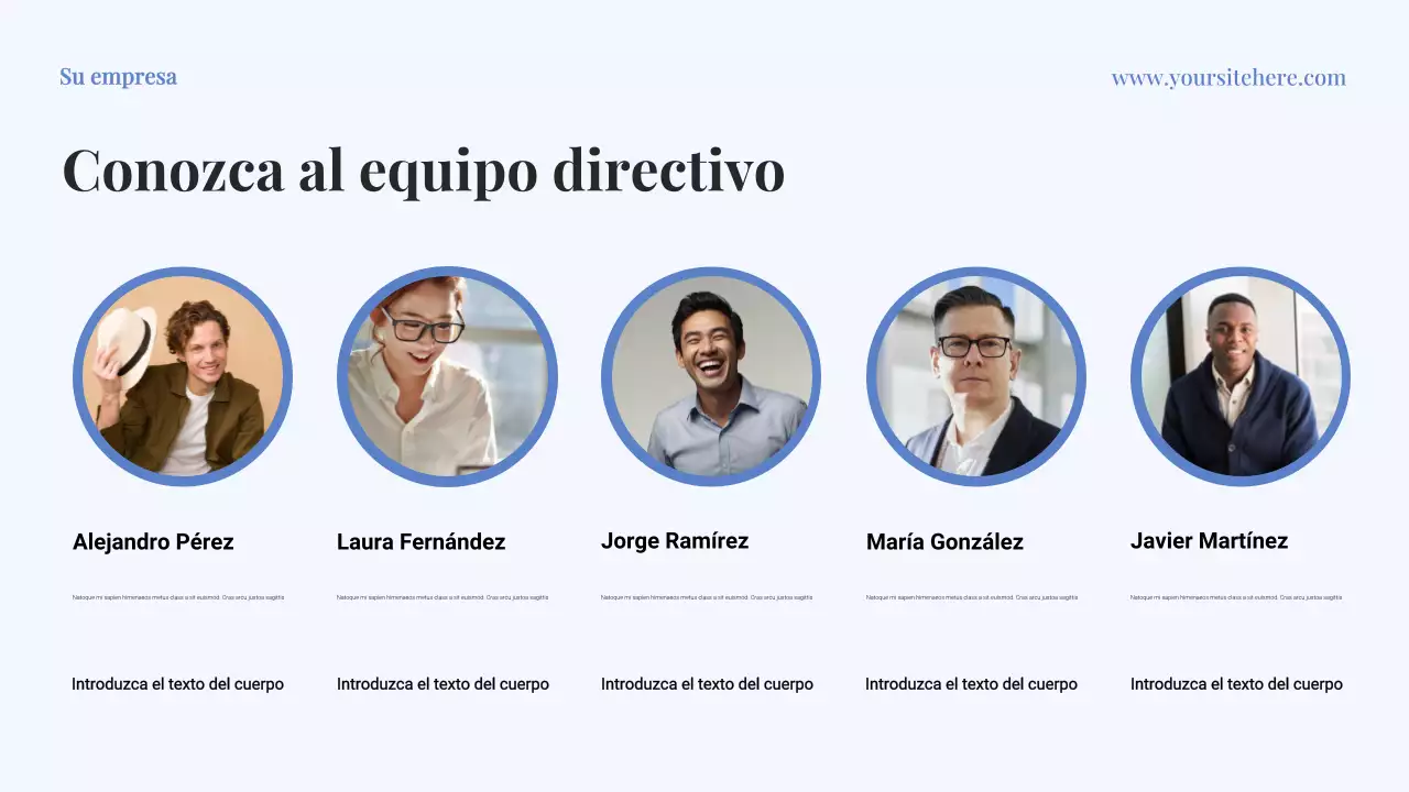 Presentación del documento del plan de negocios clásico azul