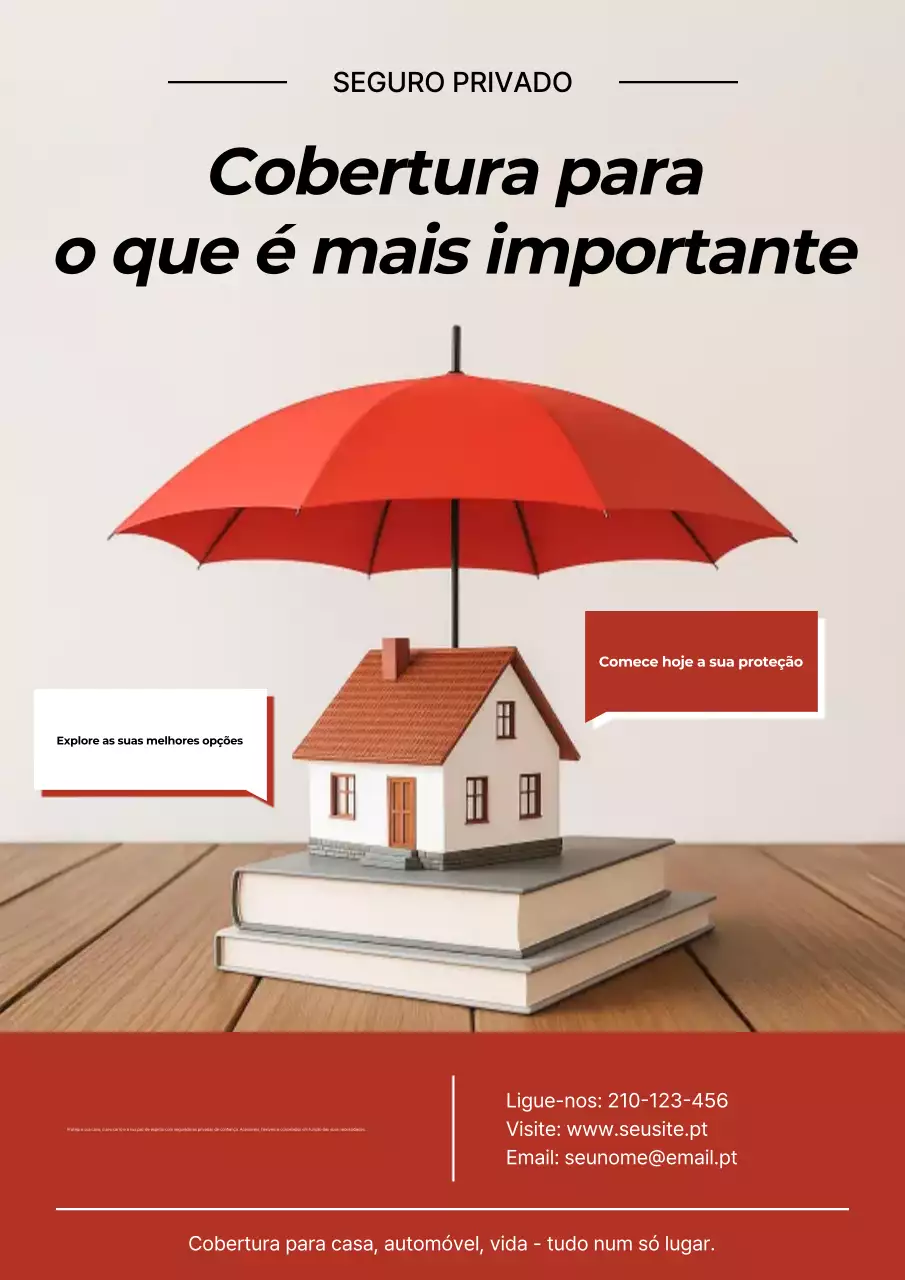 promoção de seguro moderno vermelho