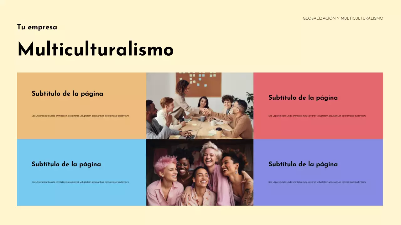 Presentación del anuncio de diversidad cultural colorida