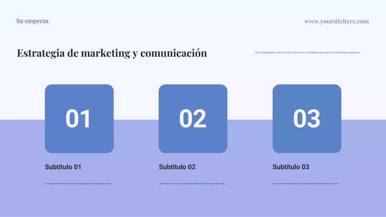 Presentación del documento del plan de negocios clásico azul