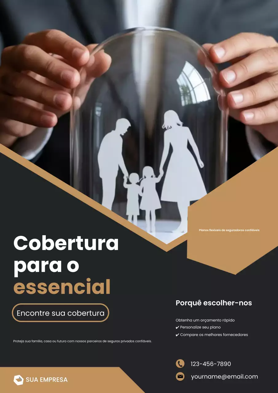 anúncio de seguro moderno preto