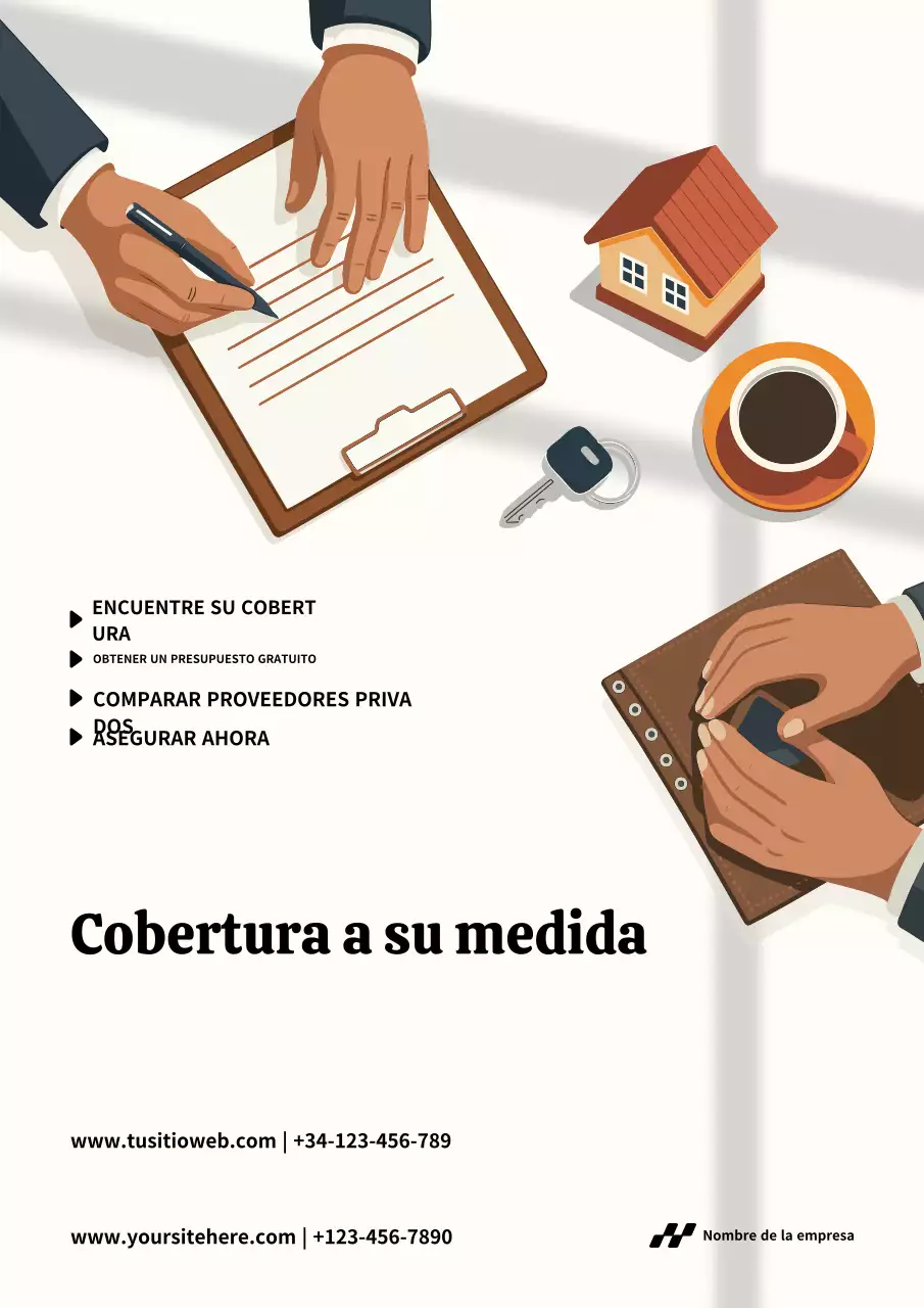 Promoción de seguros modernos de color marrón