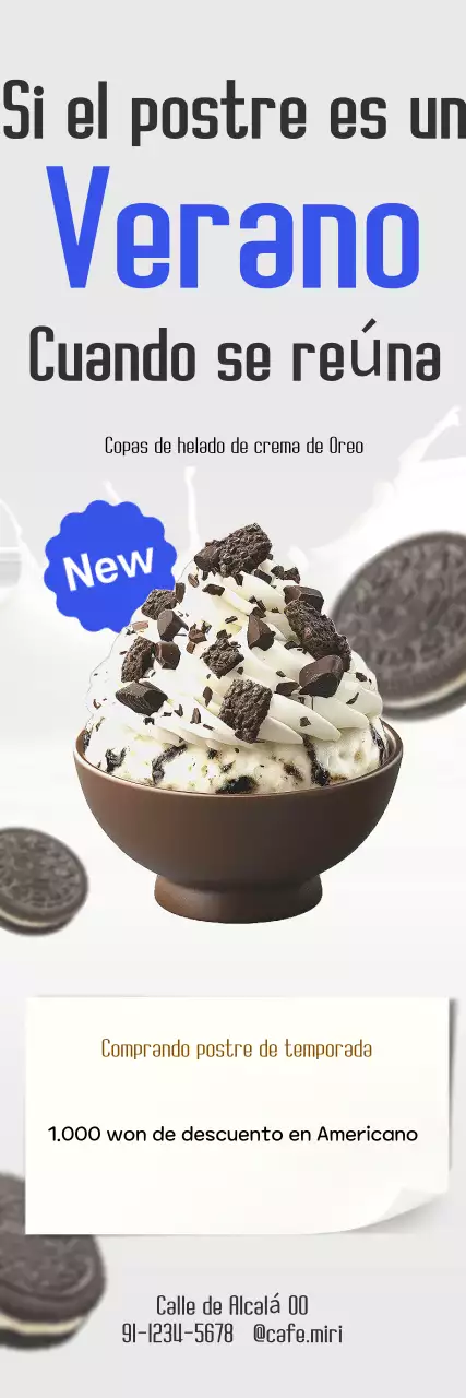 Descuento en postres limpios y grises