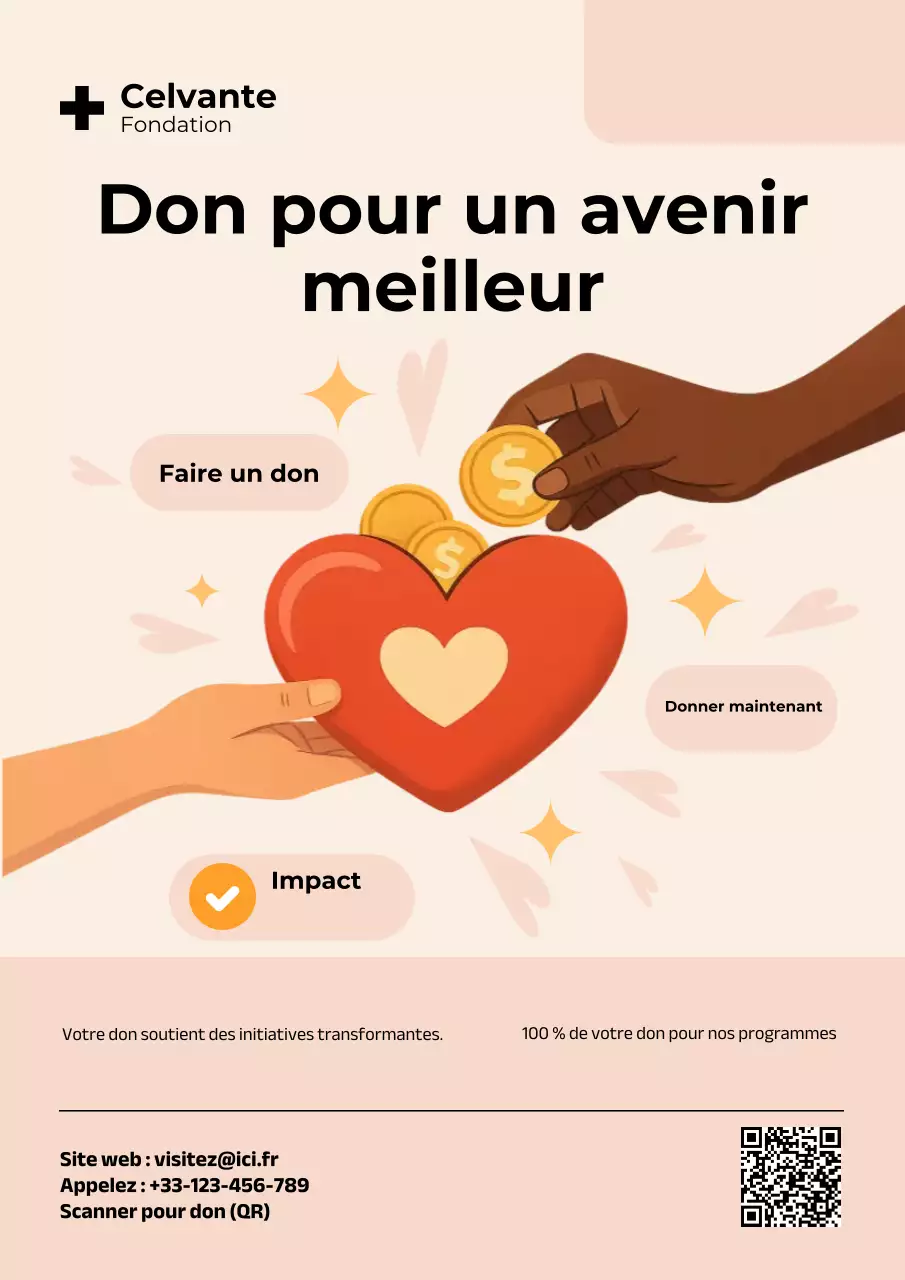 Affiche de promotion des dons beige moderne