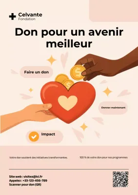 Affiche de promotion des dons beige moderne