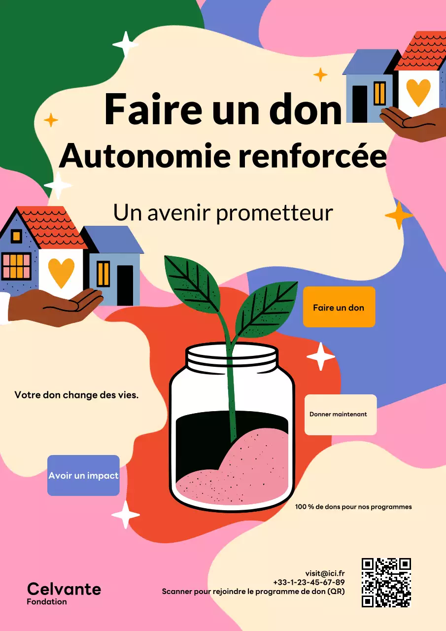 Affiche de promotion de dons moderne et colorée