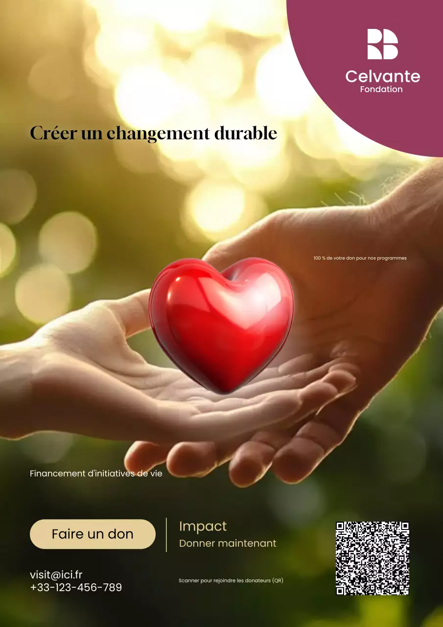 Affiche de promotion caritative moderne rouge