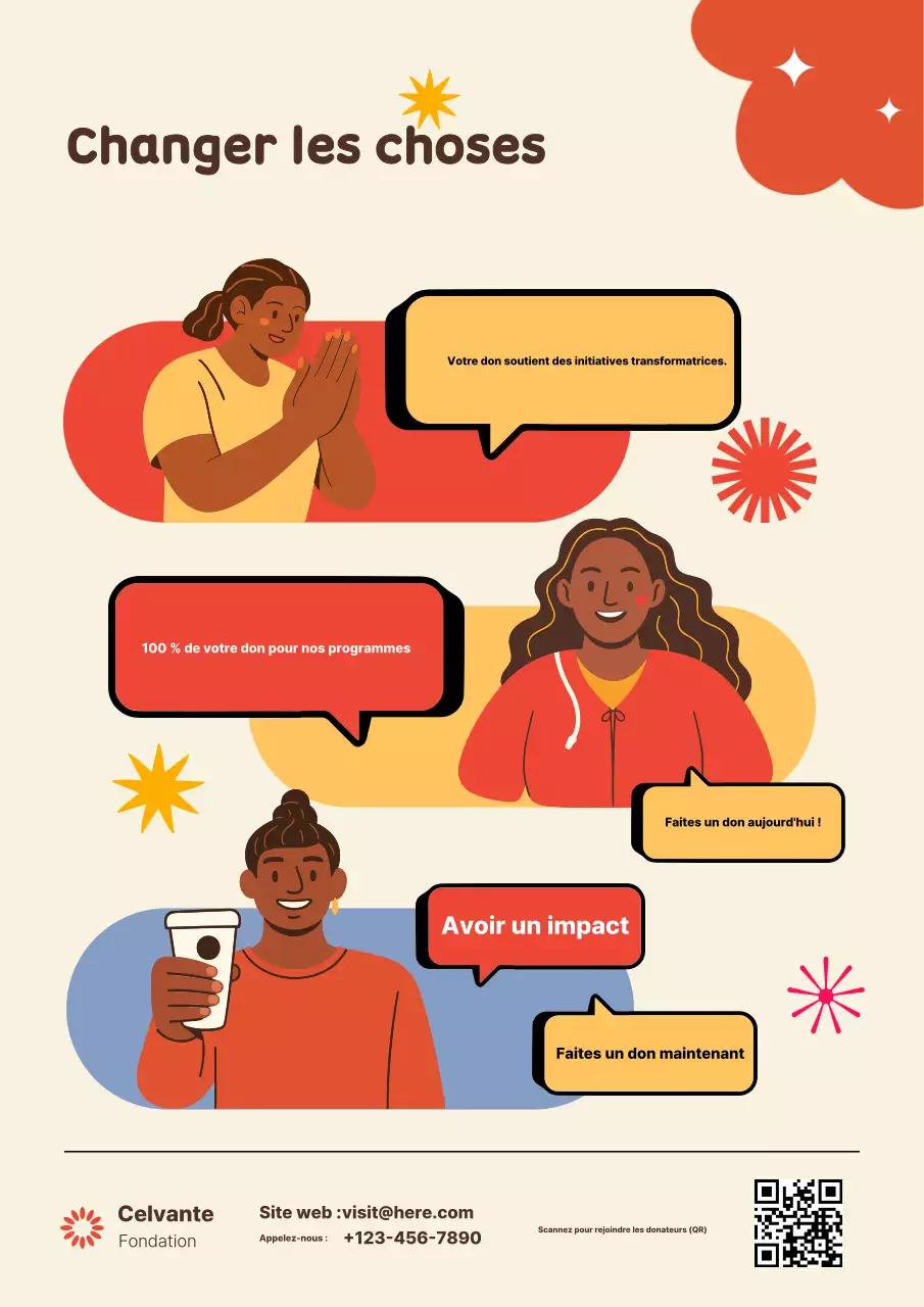 Affiche de promotion des dons beige moderne