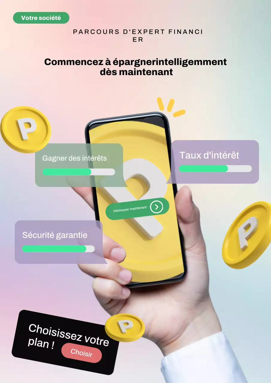 Affiche web beige de promotion financière moderne