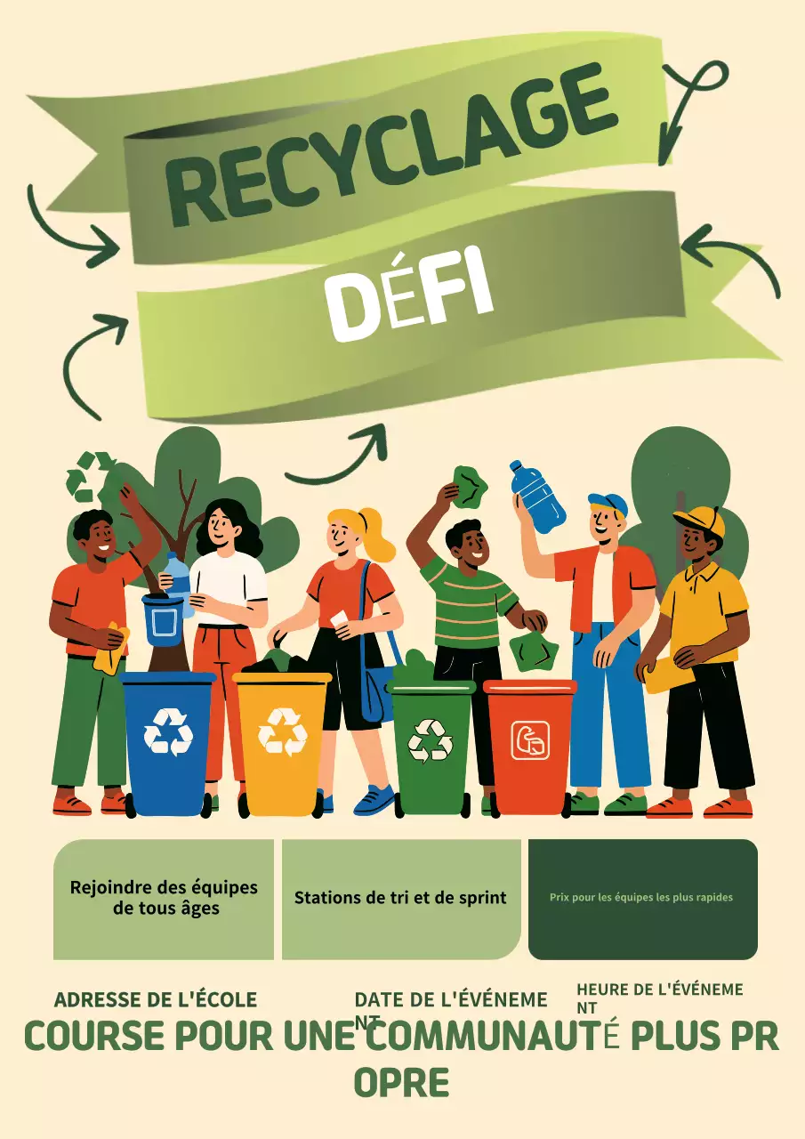 Affiche de l'événement de recyclage moderne et écologique