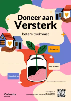 Kleurrijke moderne donatiepromotieposter