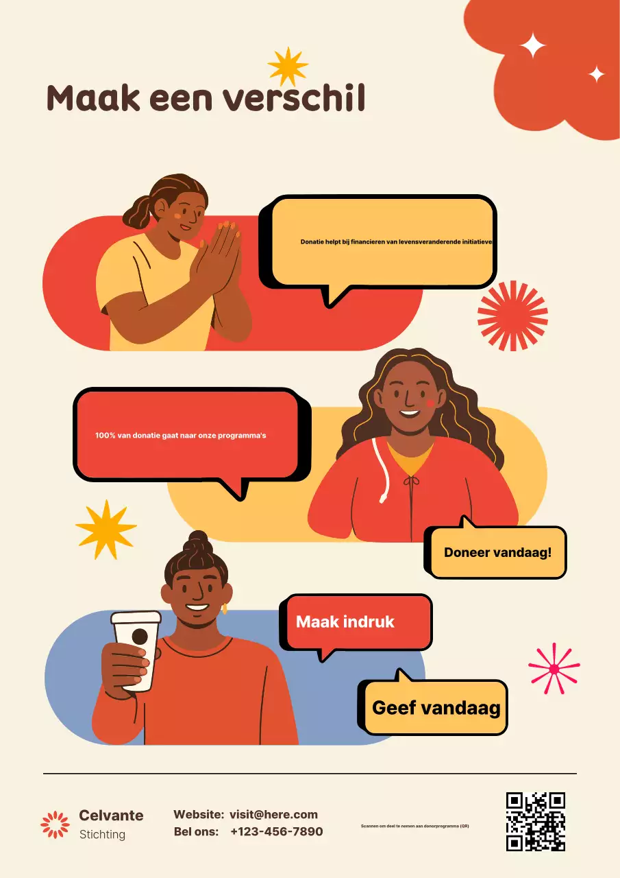 Beige moderne donatie promotieposter